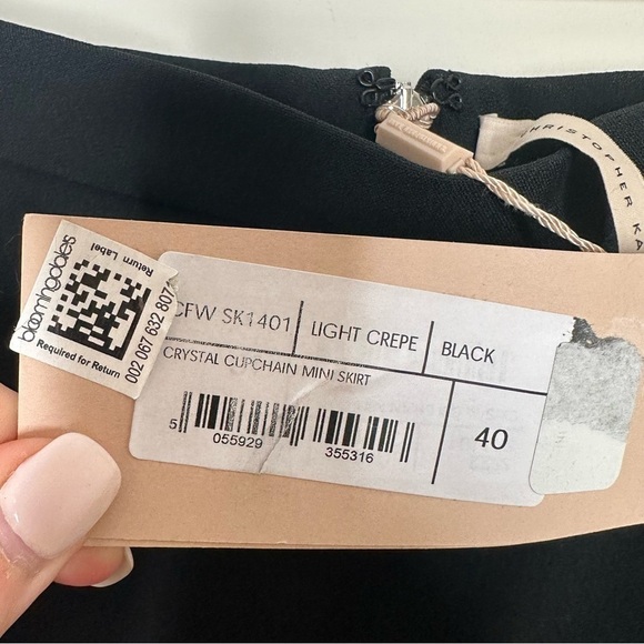 CHRISTOPHER KANE Size 4 Crystal Cupchain Mini Skirt Black - Picture 6 of 7